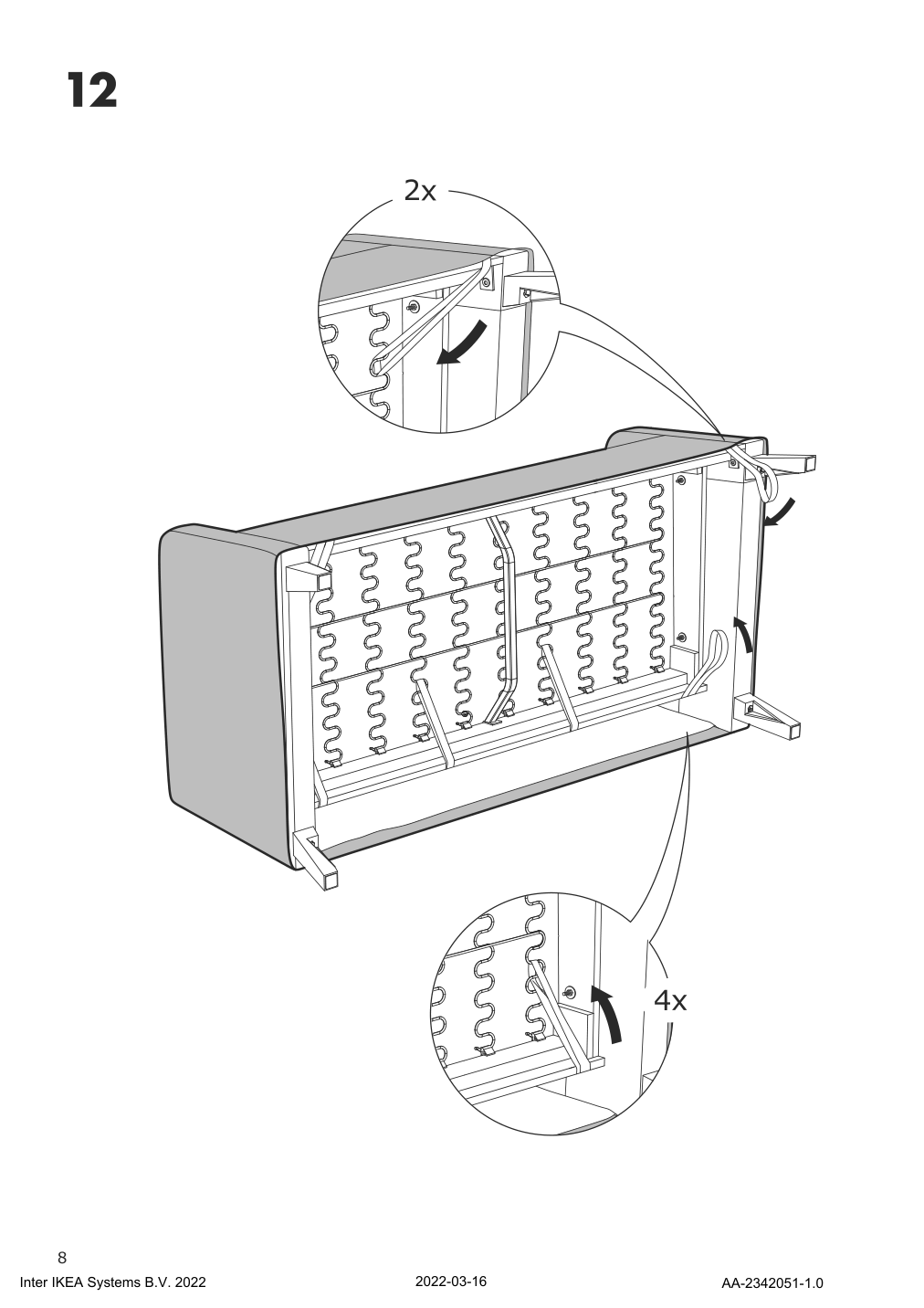 Assembly instructions for IKEA Linanaes protector for loveseat vissle dark green | Page 8 - IKEA LINANÄS protector for loveseat 005.644.00