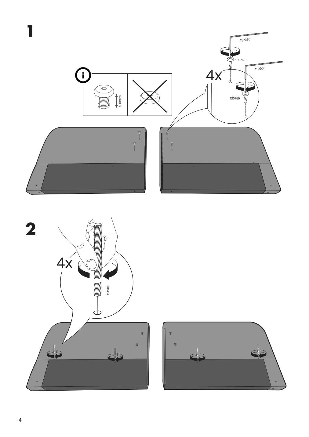 Assembly instructions for IKEA Linanaes sofa vissle beige | Page 4 - IKEA LINANÄS sofa 105.122.36