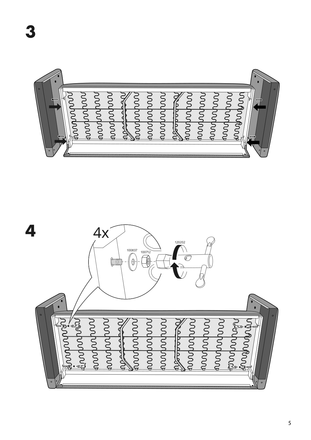 Assembly instructions for IKEA Linanaes sofa vissle beige | Page 5 - IKEA LINANÄS sofa 105.122.36