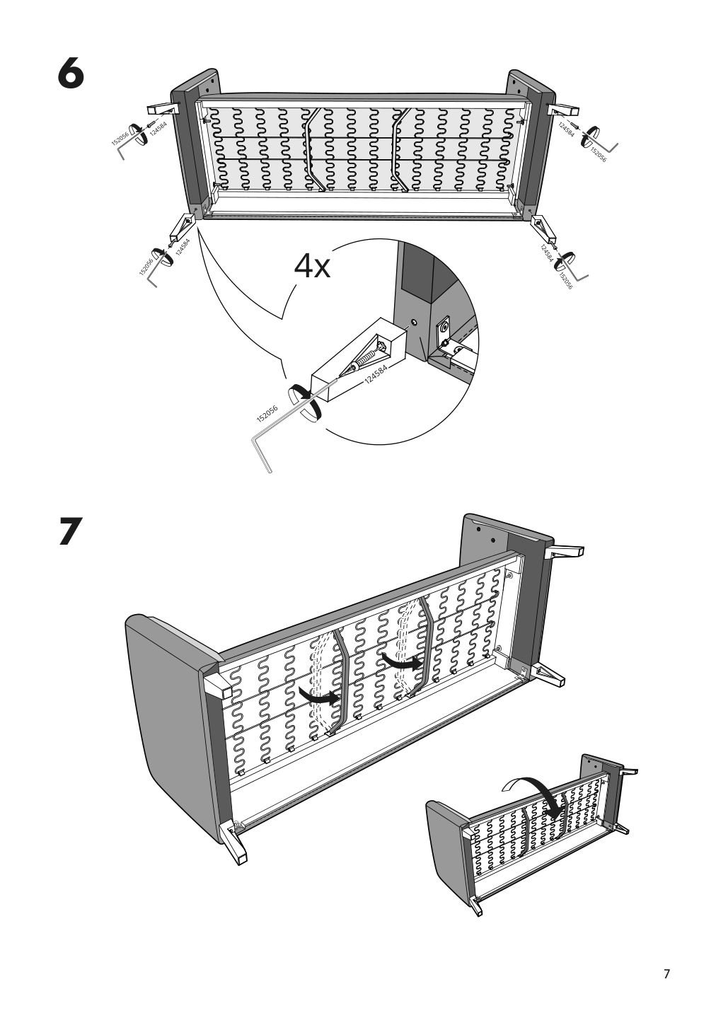 Assembly instructions for IKEA Linanaes sofa vissle beige | Page 7 - IKEA LINANÄS sofa 105.122.36