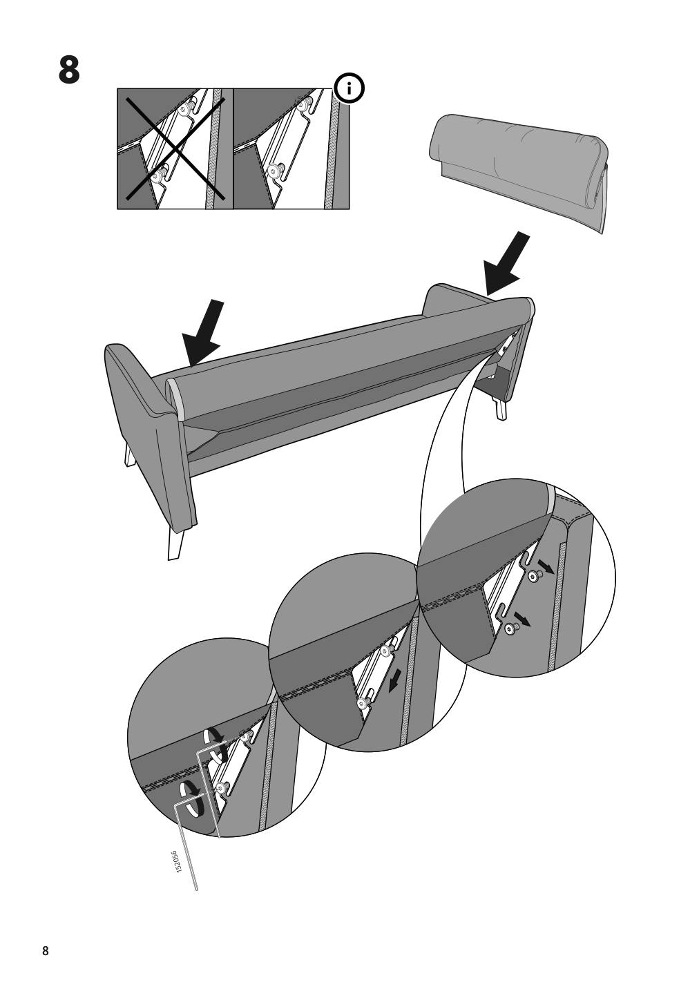 Assembly instructions for IKEA Linanaes sofa vissle beige | Page 8 - IKEA LINANÄS sofa 105.122.36