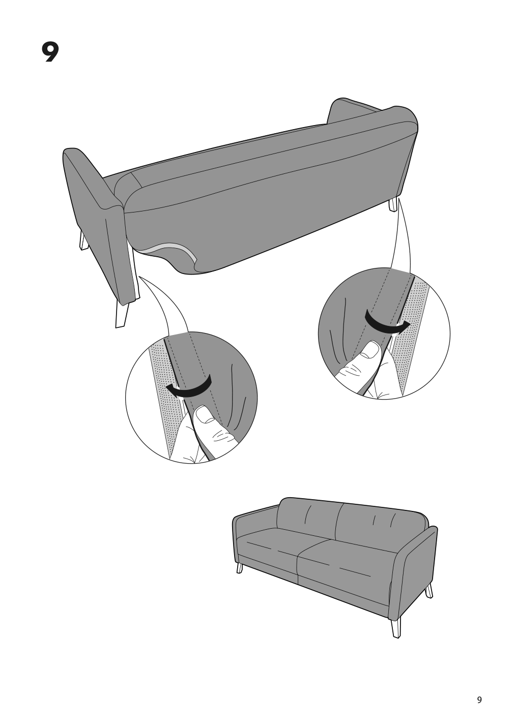 Assembly instructions for IKEA Linanaes sofa vissle beige | Page 9 - IKEA LINANÄS sofa 105.122.36