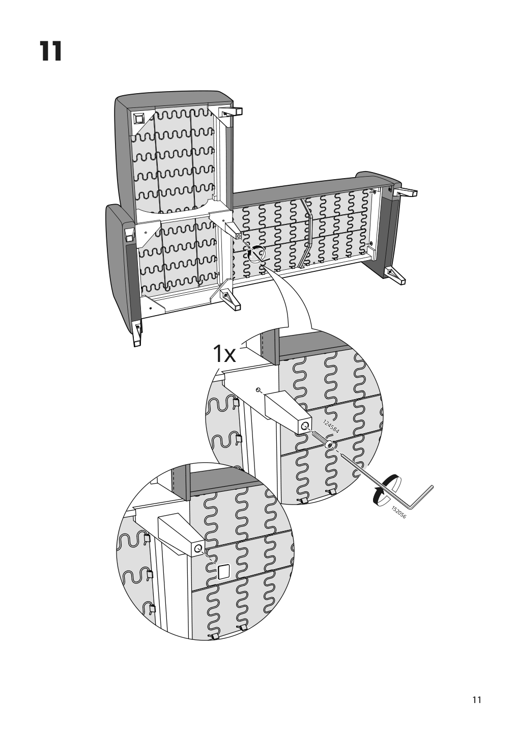 Assembly instructions for IKEA Linanaes sofa with chaise vissle dark gray | Page 11 - IKEA LINANÄS sofa 905.122.42