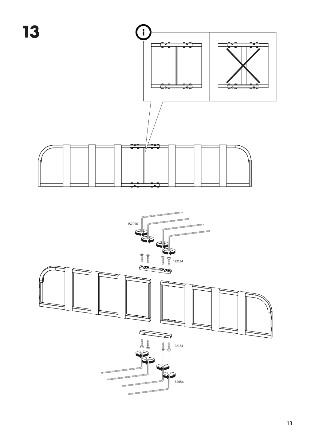 Assembly instructions for IKEA Linanaes sofa with chaise vissle dark gray | Page 13 - IKEA LINANÄS sofa 905.122.42