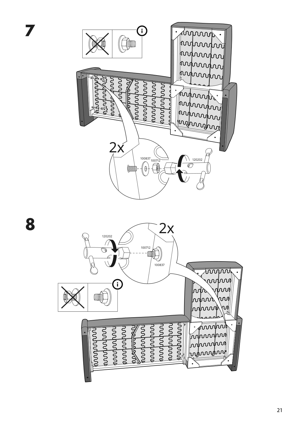 Assembly instructions for IKEA Linanaes sofa with chaise vissle beige | Page 21 - IKEA LINANÄS sofa 305.122.35