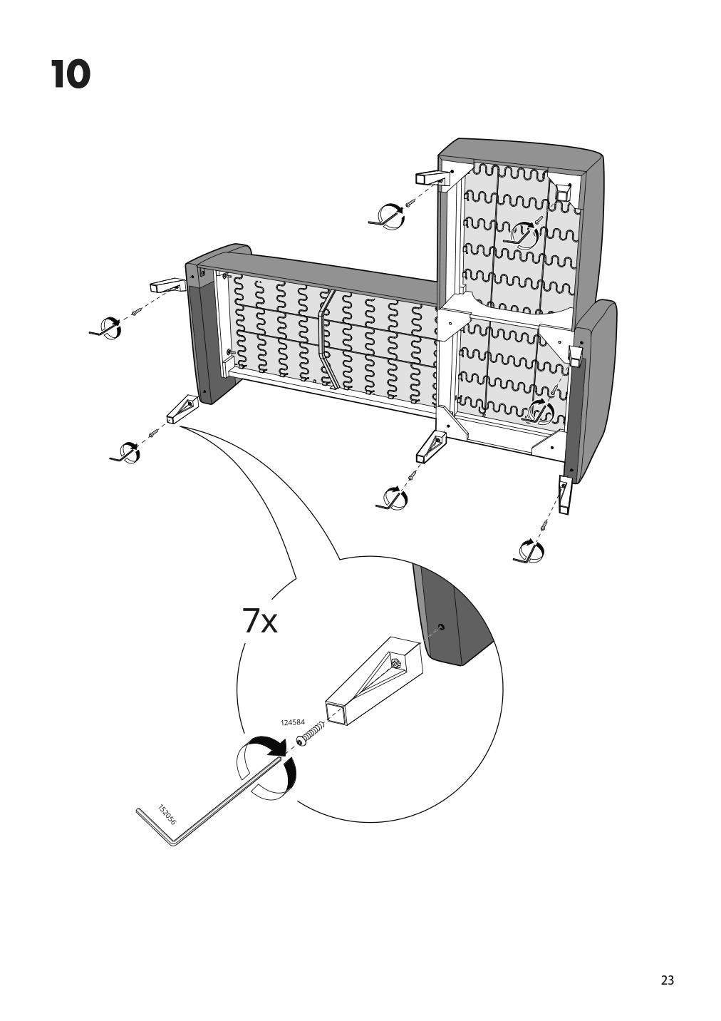 Assembly instructions for IKEA Linanaes sofa with chaise vissle dark gray | Page 23 - IKEA LINANÄS sofa 905.122.42