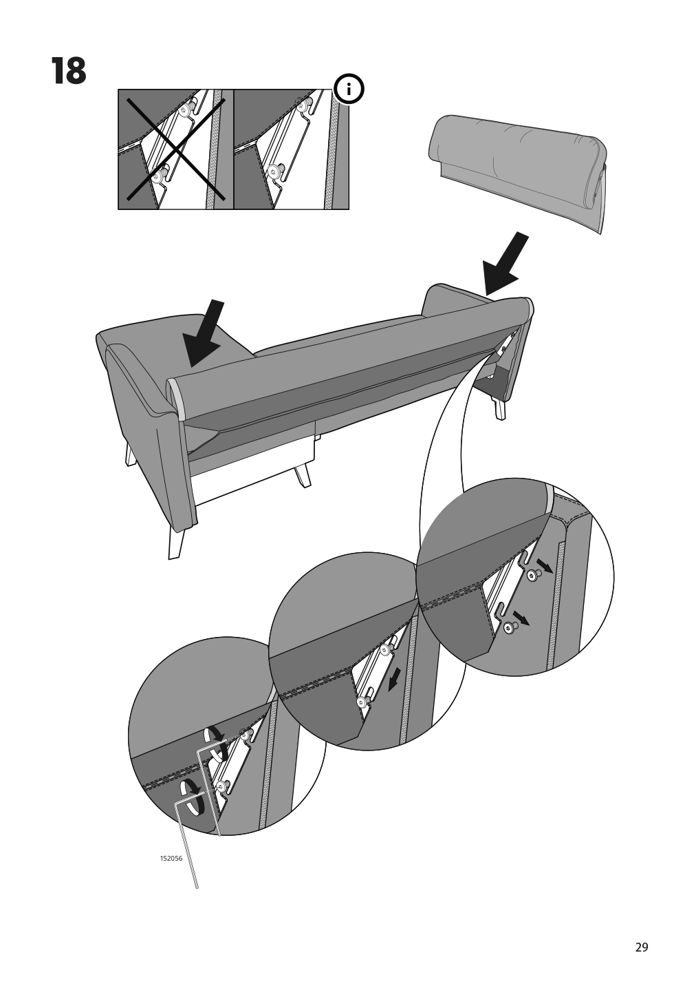 Assembly instructions for IKEA Linanaes sofa with chaise vissle beige | Page 29 - IKEA LINANÄS sofa 305.122.35