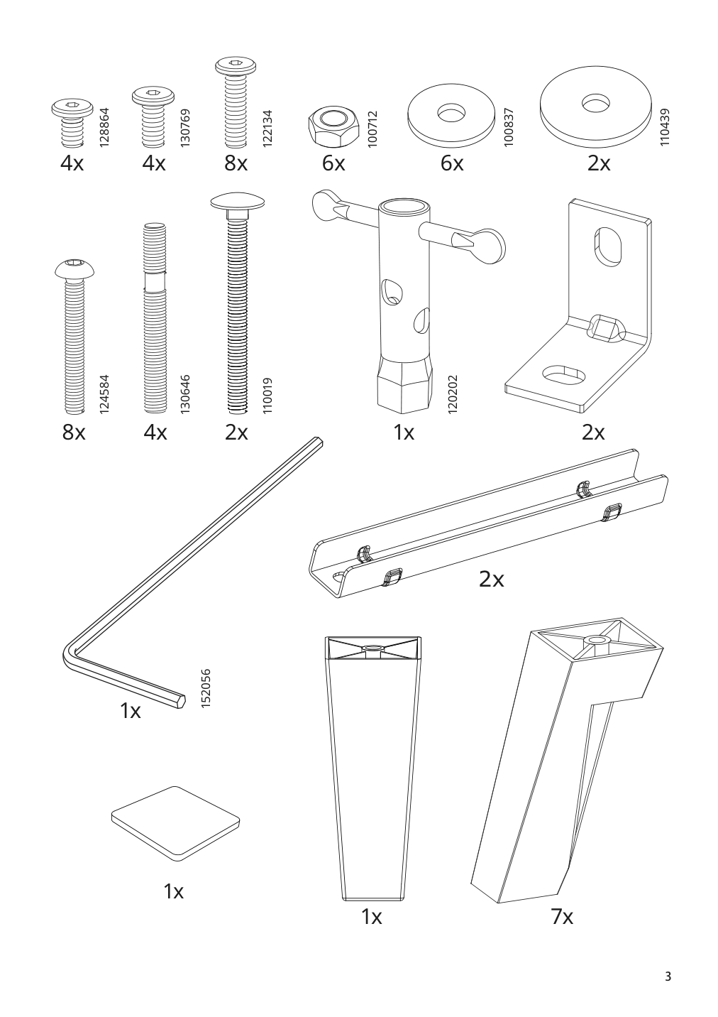 Assembly instructions for IKEA Linanaes sofa with chaise vissle beige | Page 3 - IKEA LINANÄS sofa 305.122.35