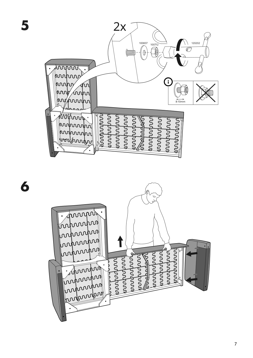 Assembly instructions for IKEA Linanaes sofa with chaise vissle beige | Page 7 - IKEA LINANÄS sofa 305.122.35