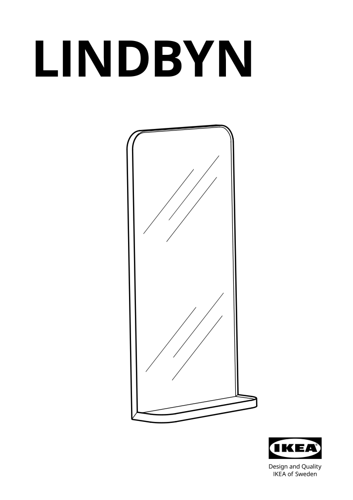 Assembly instructions for IKEA Lindbyn mirror with shelf black | Page 1 - IKEA LINDBYN mirror with shelf 904.586.12