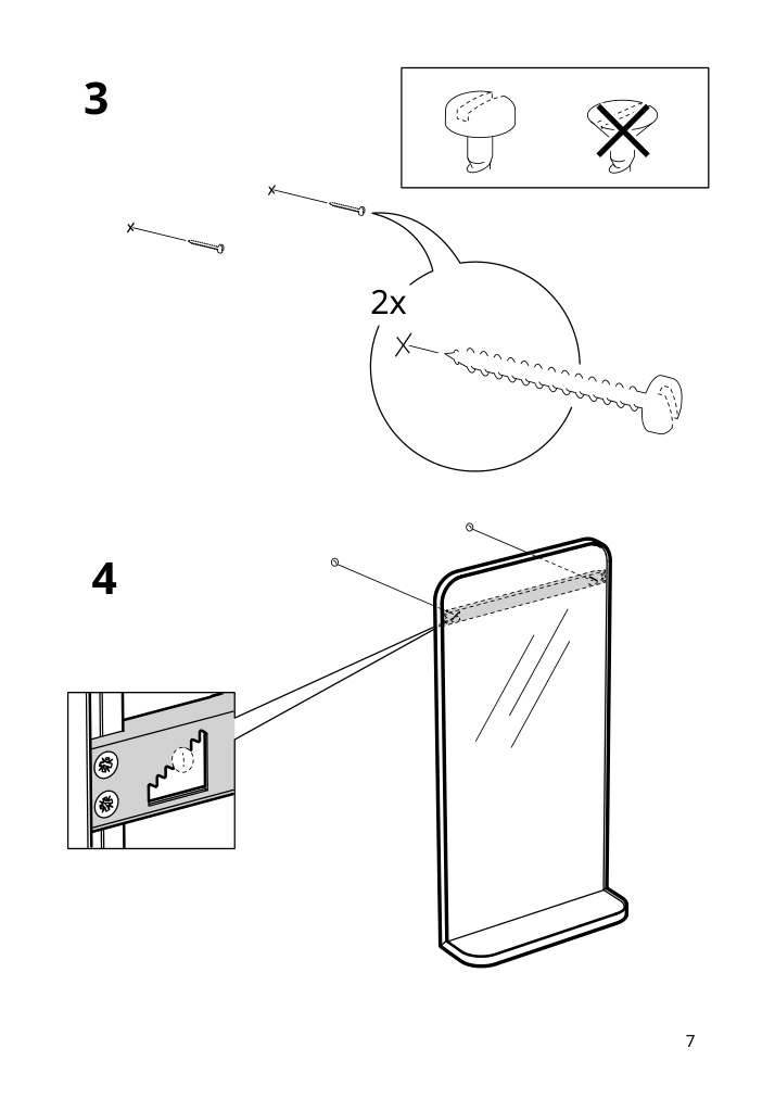 Assembly instructions for IKEA Lindbyn mirror with shelf black | Page 7 - IKEA LINDBYN mirror with shelf 904.586.12