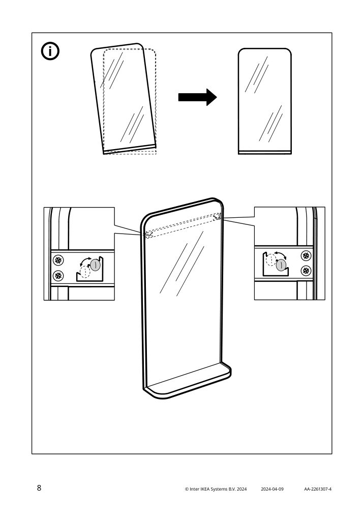 Assembly instructions for IKEA Lindbyn mirror with shelf black | Page 8 - IKEA LINDBYN mirror with shelf 904.586.12