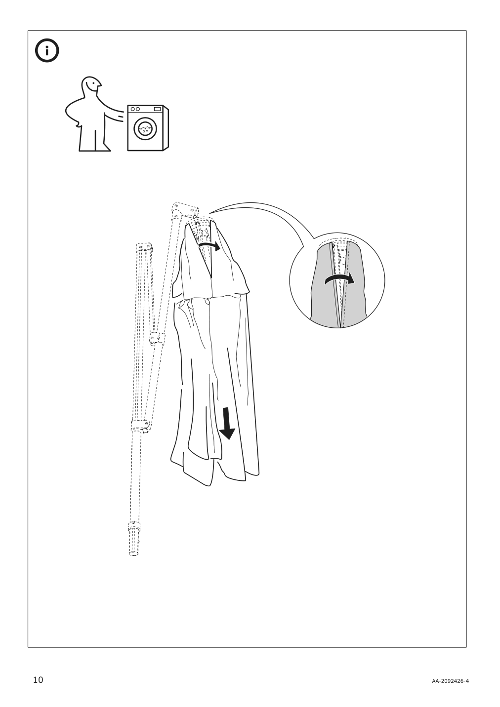 Assembly instructions for IKEA Lindoeja umbrella canopy beige green | Page 10 - IKEA KUGGÖ / LINDÖJA umbrella with base 694.135.88