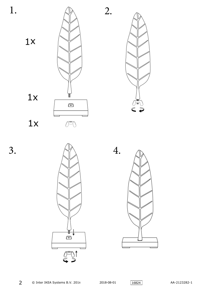 Assembly instructions for IKEA Lindrande decoration leaf black | Page 2 - IKEA LINDRANDE decoration 704.311.38