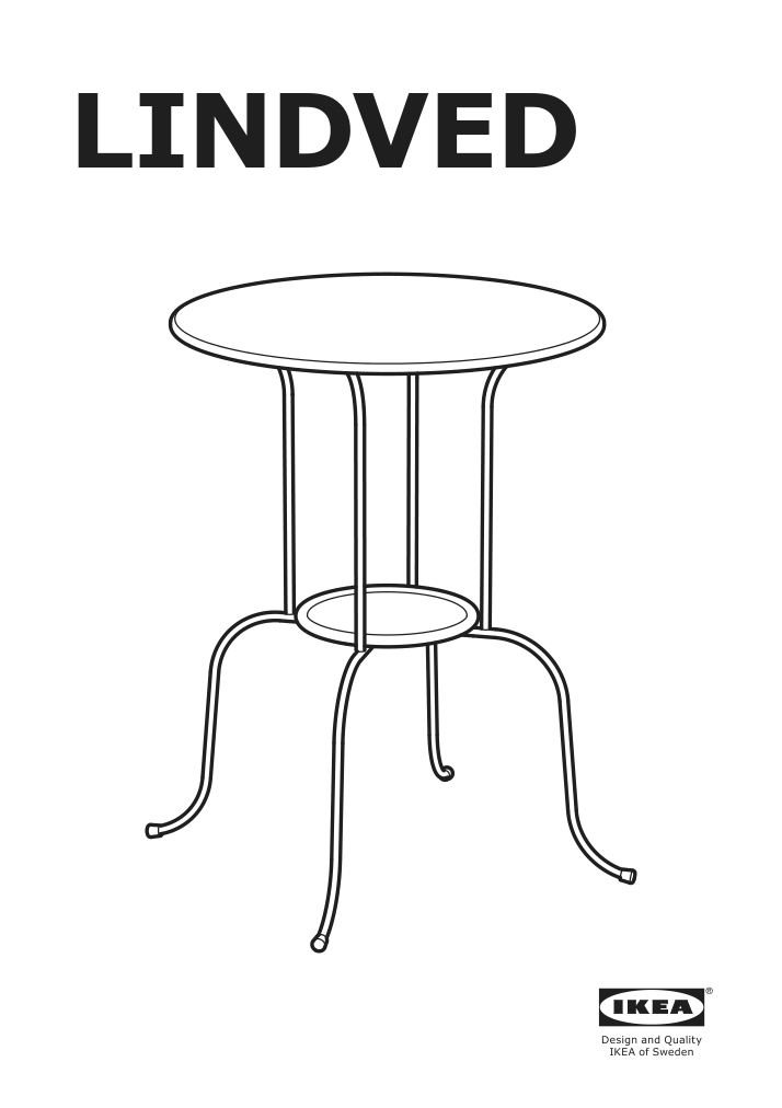 Assembly instructions for IKEA Lindved side table white | Page 1 - IKEA LINDVED side table 004.338.95