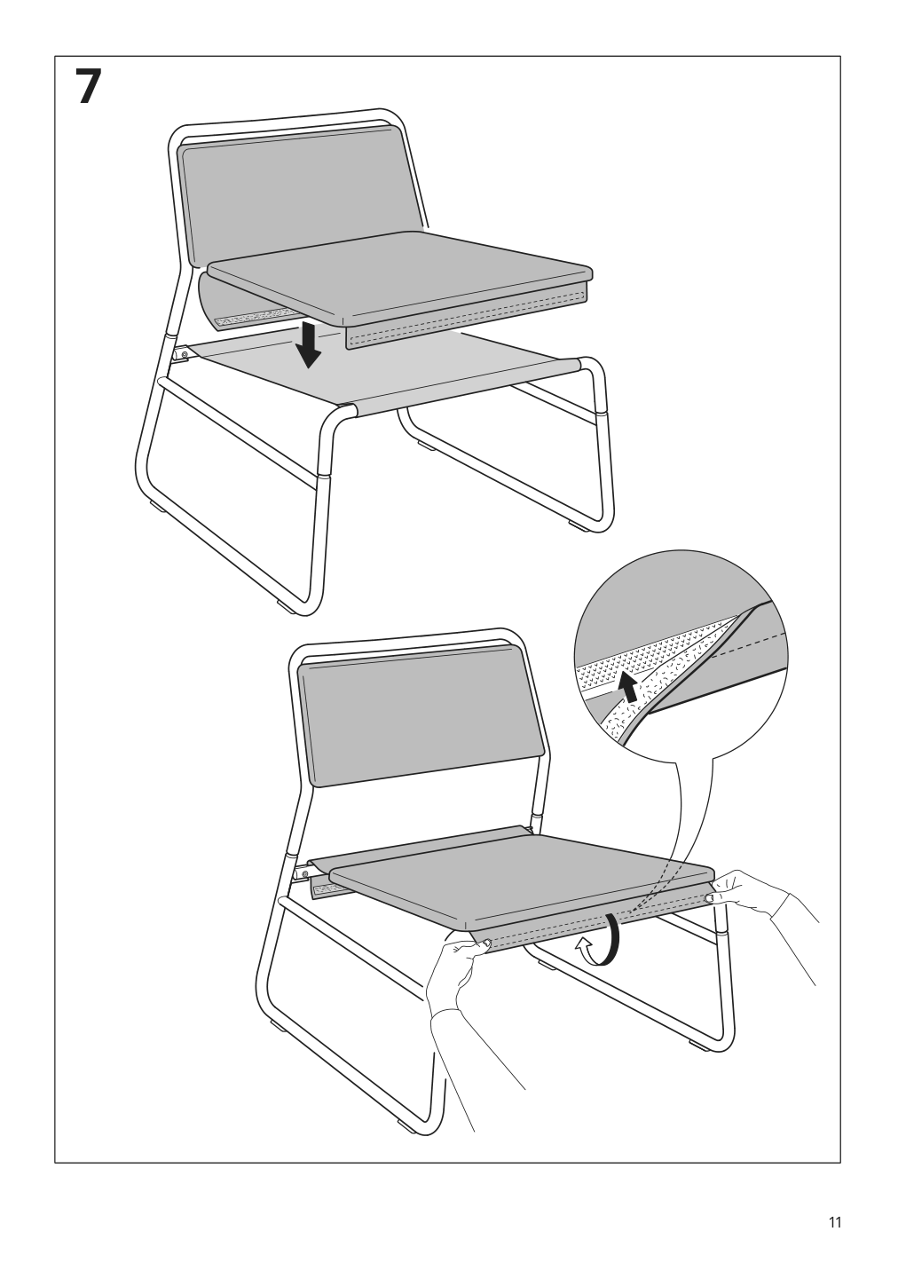 Assembly instructions for IKEA Linnebaeck chair orrsta light gray | Page 11 - IKEA LINNEBÄCK chair 704.872.29