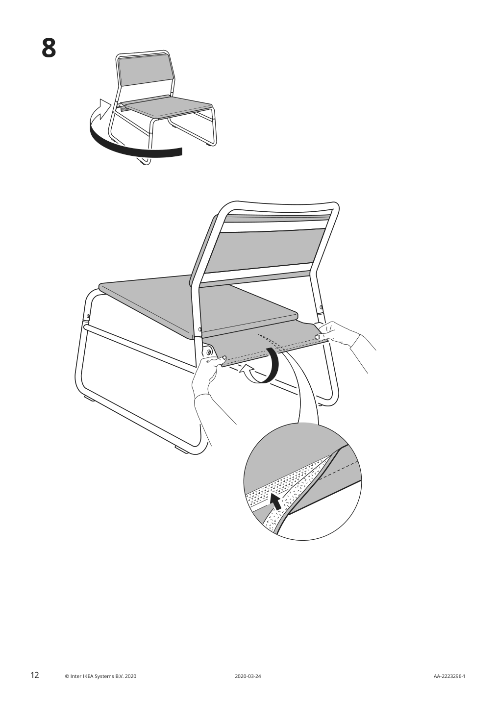 Assembly instructions for IKEA Linnebaeck chair orrsta light gray | Page 12 - IKEA LINNEBÄCK chair 704.872.29