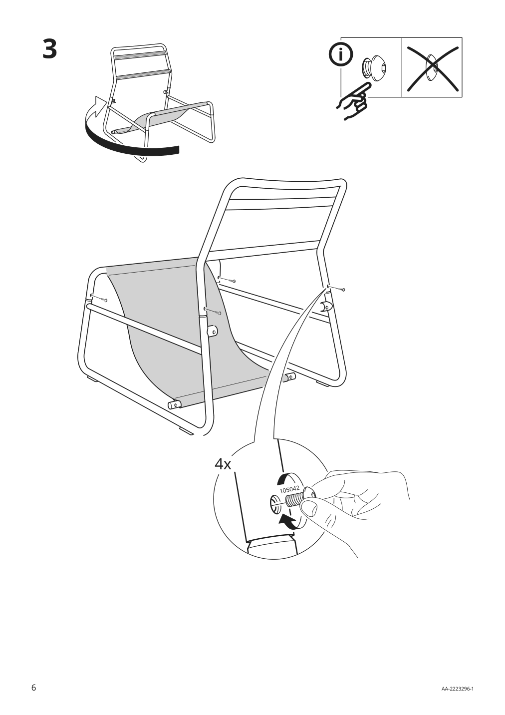 Assembly instructions for IKEA Linnebaeck chair orrsta light gray | Page 6 - IKEA LINNEBÄCK chair 704.872.29