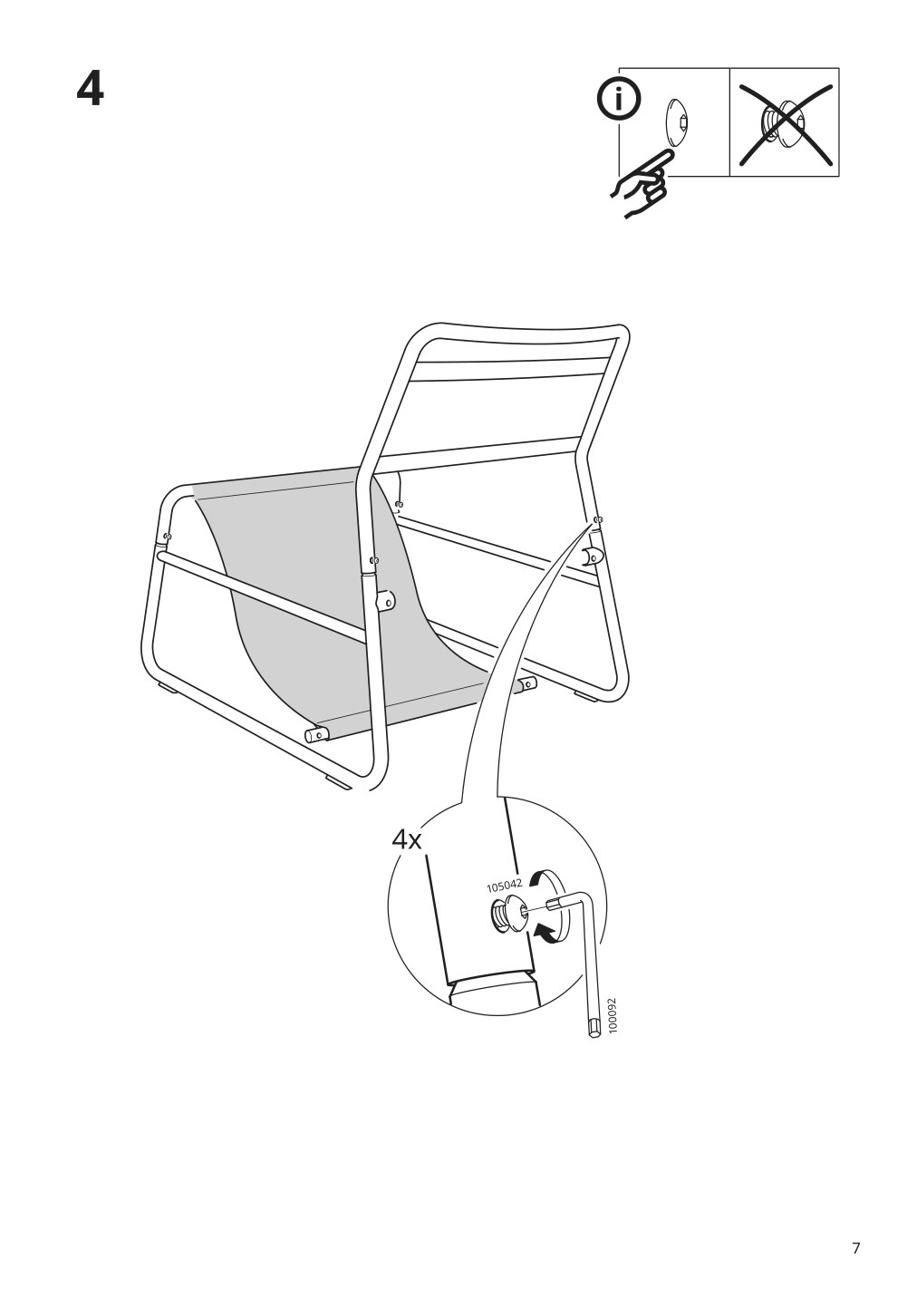 Assembly instructions for IKEA Linnebaeck chair orrsta light gray | Page 7 - IKEA LINNEBÄCK chair 704.872.29