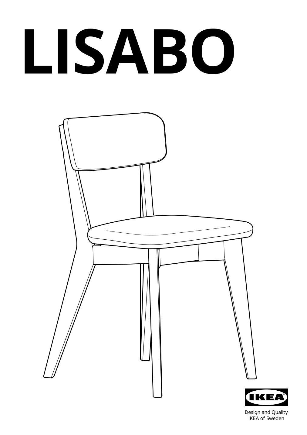 Assembly instructions for IKEA Lisabo chair ash tallmyra white black | Page 1 - IKEA LISABO chair 305.537.06