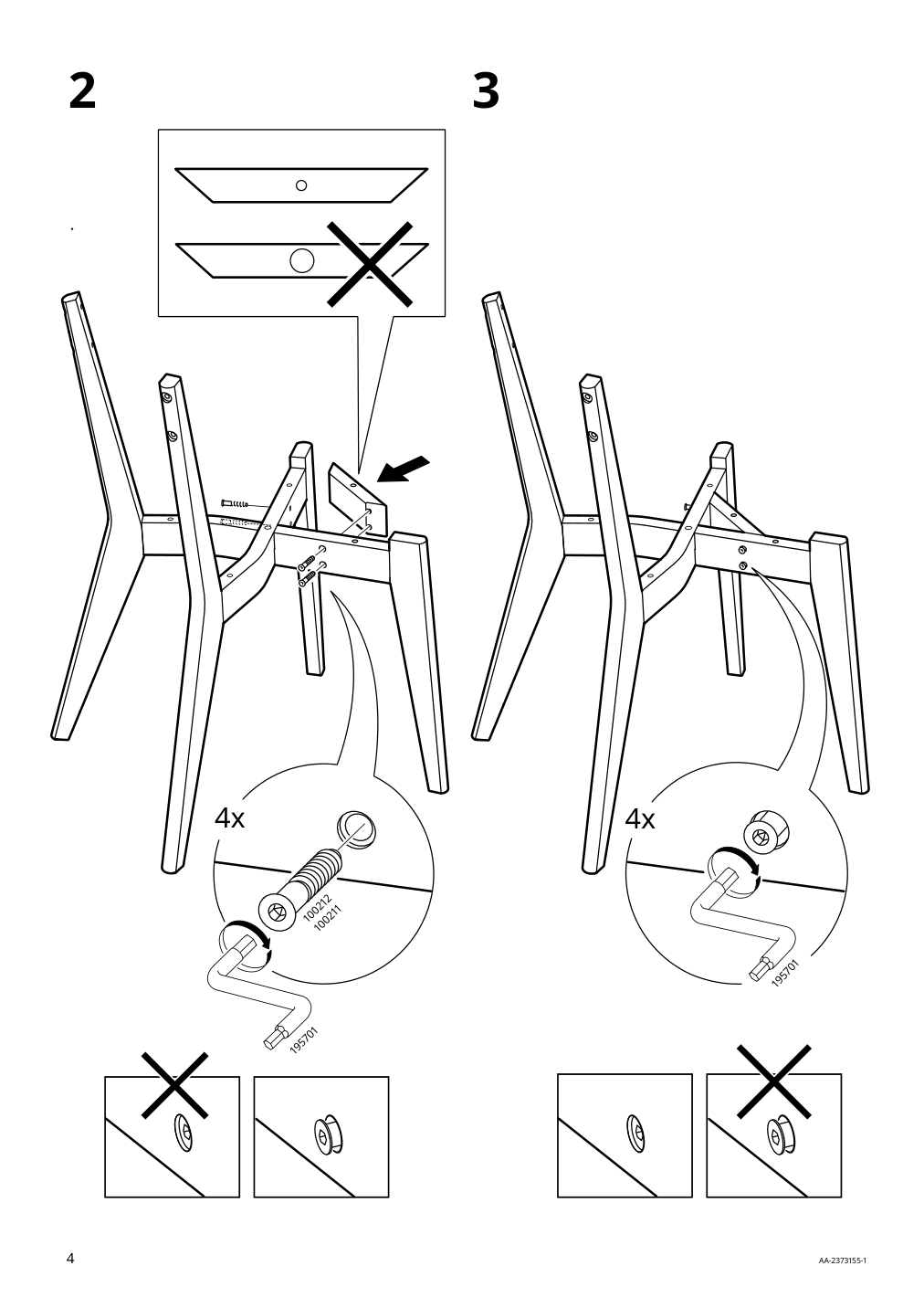 Assembly instructions for IKEA Lisabo chair ash tallmyra white black | Page 4 - IKEA RÖNNINGE / LISABO table and 4 chairs 195.549.29