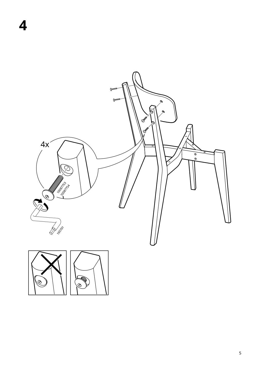 Assembly instructions for IKEA Lisabo chair ash tallmyra white black | Page 5 - IKEA RÖNNINGE / LISABO table and 4 chairs 195.549.29