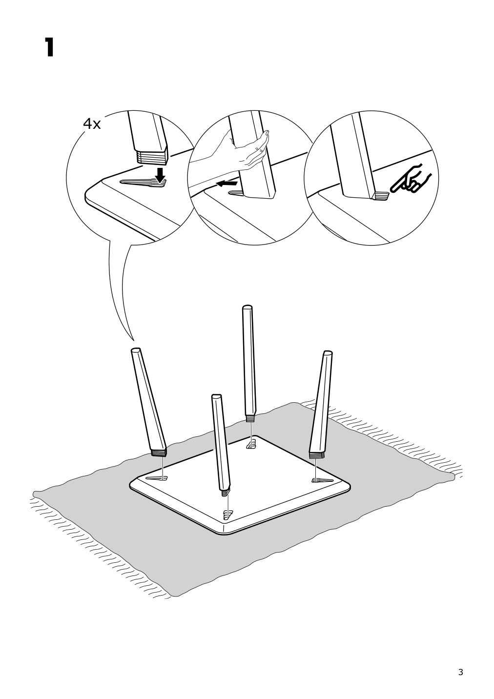 Assembly instructions for IKEA Lisabo coffee table ash veneer | Page 3 - IKEA LISABO coffee table 902.976.57