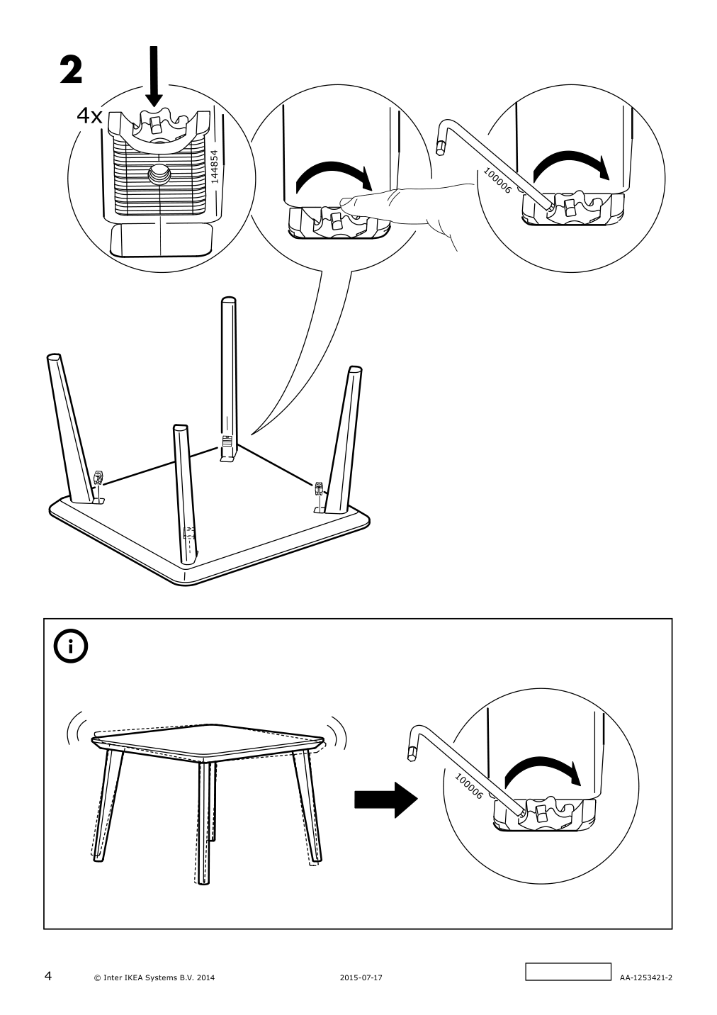 Assembly instructions for IKEA Lisabo coffee table ash veneer | Page 4 - IKEA LISABO coffee table 902.976.57