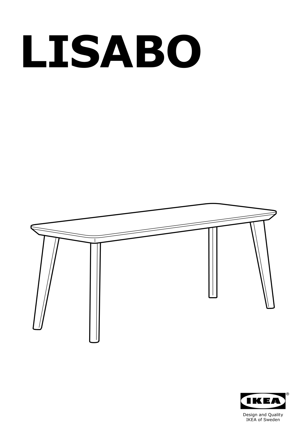 Assembly instructions for IKEA Lisabo coffee table ash veneer | Page 1 - IKEA LISABO coffee table 702.976.58