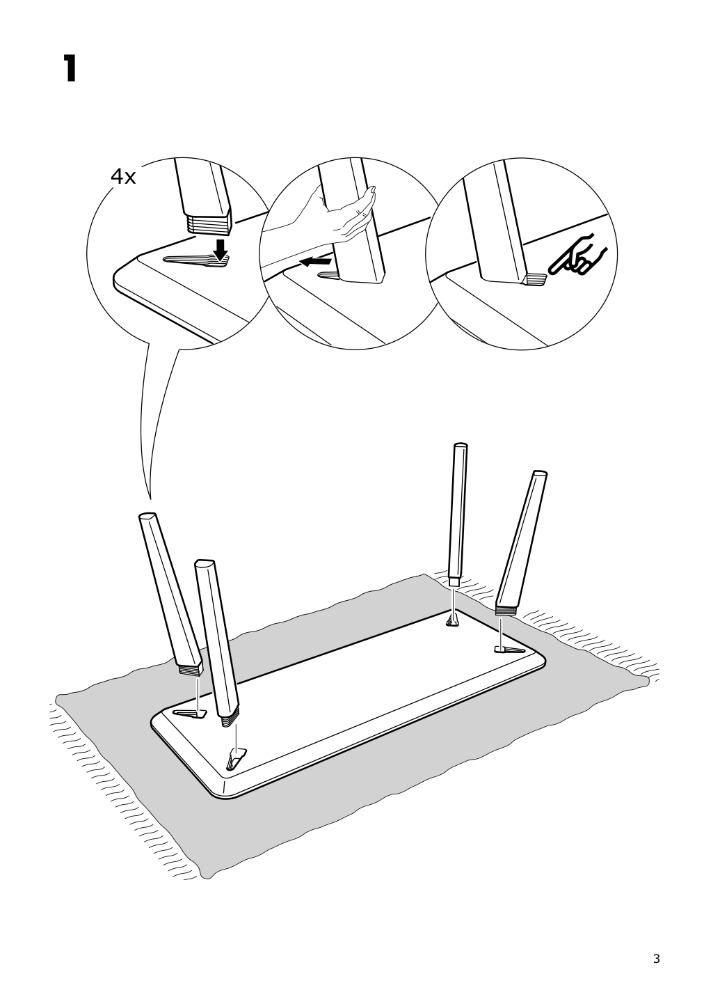 Assembly instructions for IKEA Lisabo coffee table ash veneer | Page 3 - IKEA LISABO coffee table 702.976.58