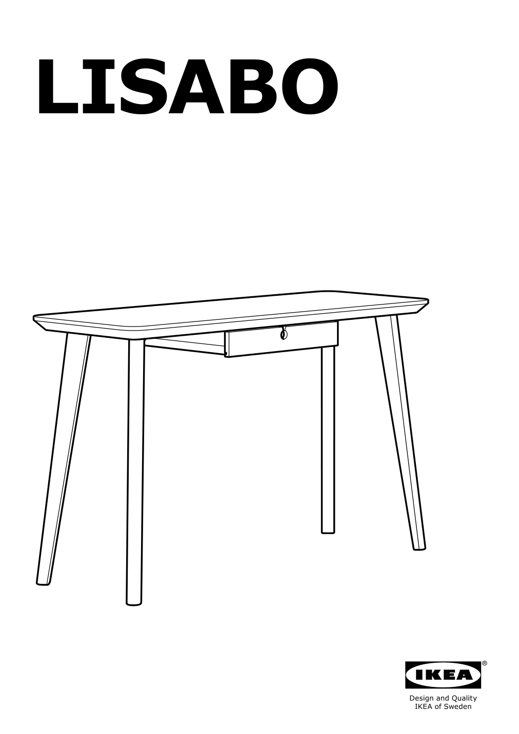 Assembly instructions for IKEA Lisabo desk ash veneer | Page 1 - IKEA LISABO desk 302.990.70