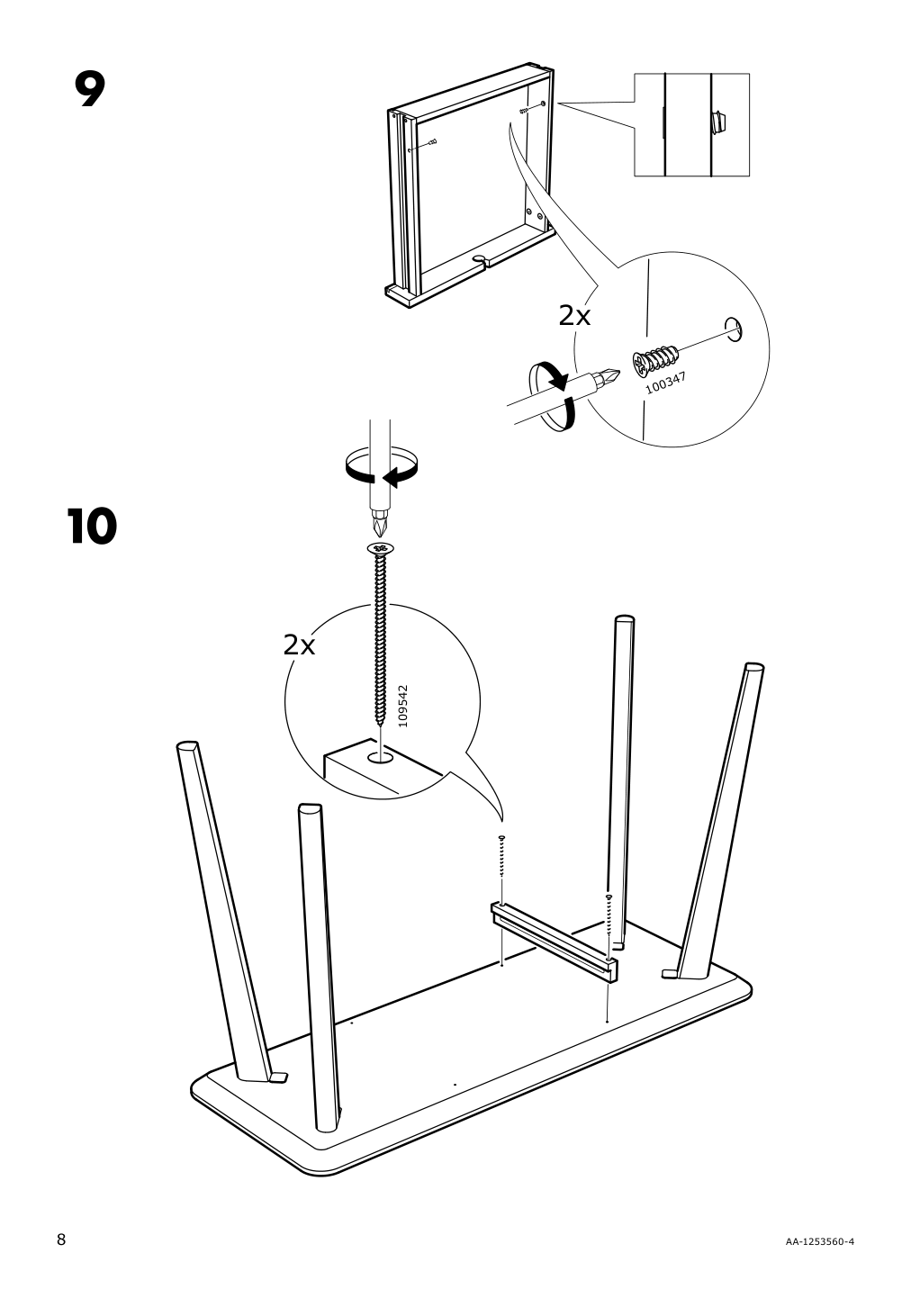 Assembly instructions for IKEA Lisabo desk ash veneer | Page 8 - IKEA LISABO desk 302.990.70