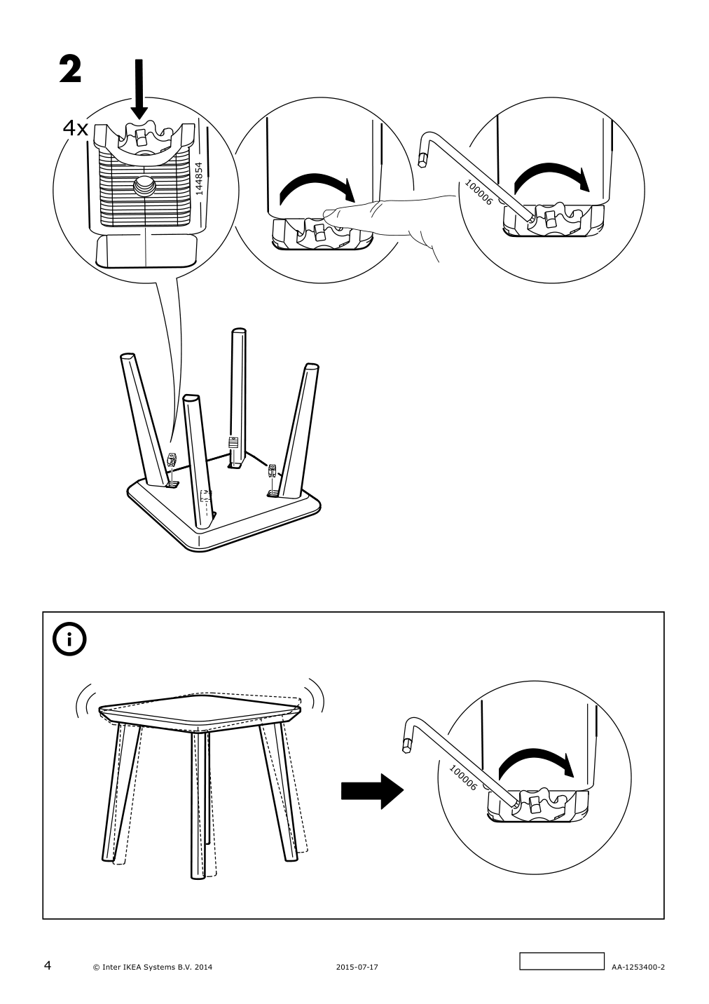 Assembly instructions for IKEA Lisabo side table ash veneer | Page 4 - IKEA LISABO side table 102.976.56