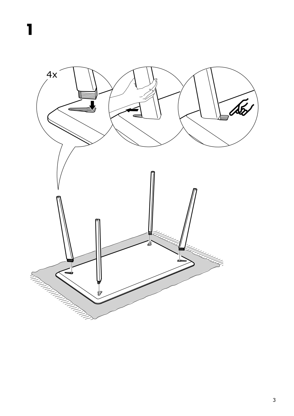 Assembly instructions for IKEA Lisabo table ash veneer | Page 3 - IKEA LISABO / LISABO table and 4 chairs 893.855.32