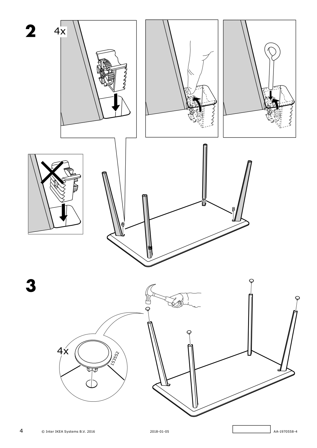 Assembly instructions for IKEA Lisabo table ash veneer | Page 4 - IKEA LISABO / LISABO table and 4 chairs 893.855.32