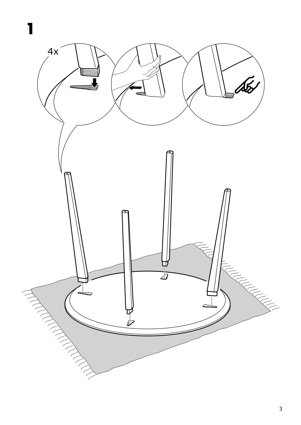 Assembly instructions for IKEA Lisabo table ash veneer | Page 3 - IKEA LISABO table 404.164.98