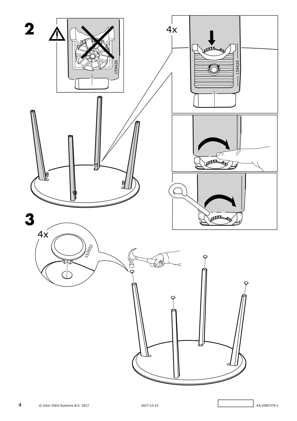 Assembly instructions for IKEA Lisabo table ash veneer | Page 4 - IKEA LISABO table 404.164.98