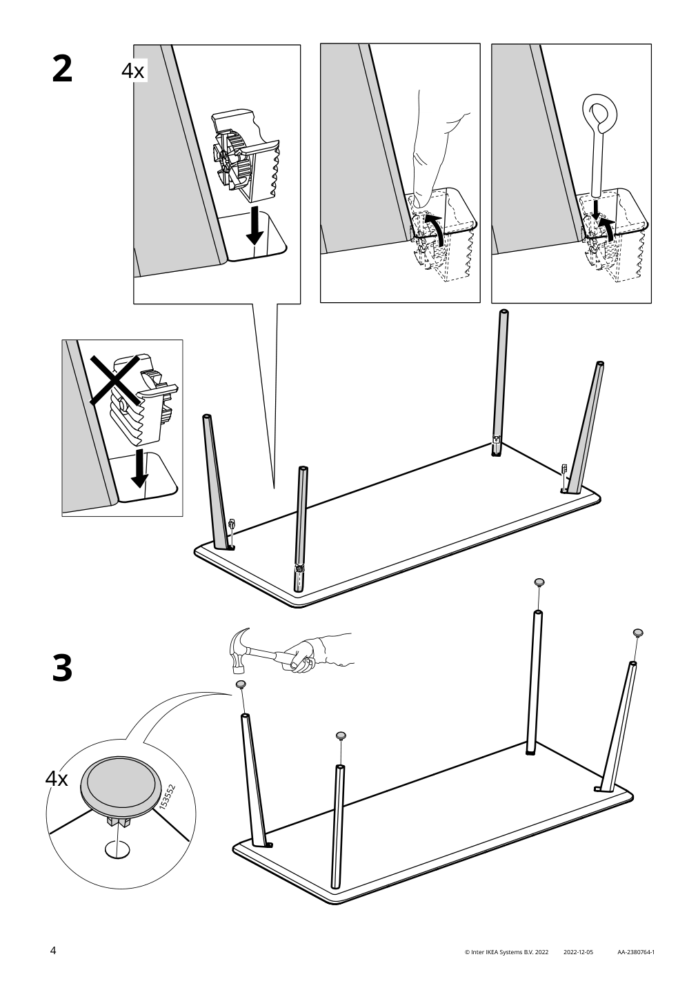 Assembly instructions for IKEA Lisabo table ash veneer | Page 4 - IKEA LISABO / KRYLBO table and 6 chairs 395.363.26