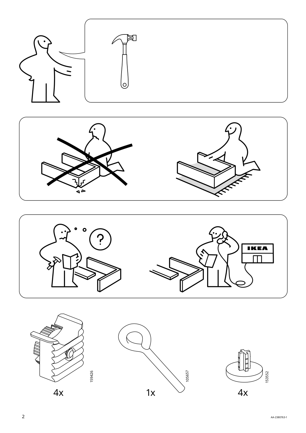 Assembly instructions for IKEA Lisabo table black | Page 2 - IKEA LISABO table 605.637.80