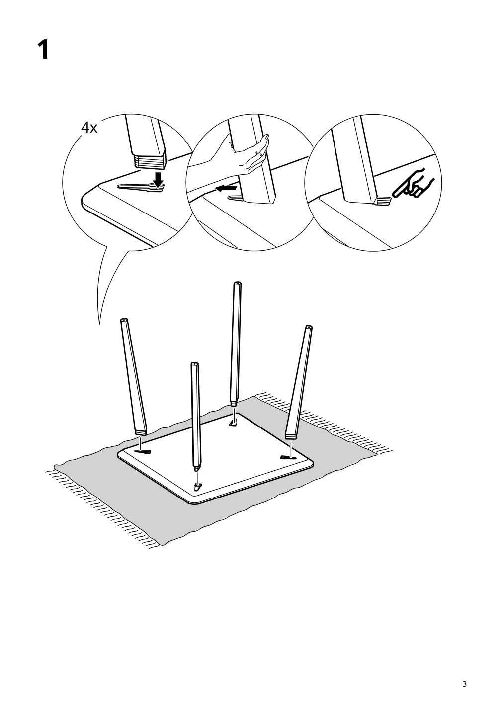 Assembly instructions for IKEA Lisabo table black | Page 3 - IKEA LISABO table 605.637.80