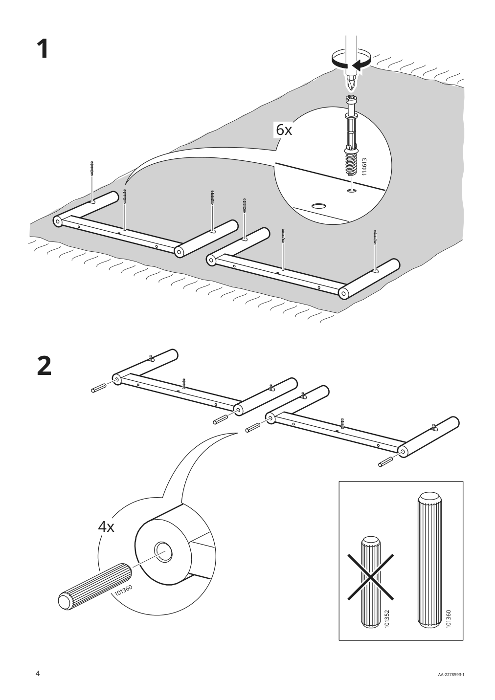 Assembly instructions for IKEA Listerby coffee table oak veneer | Page 4 - IKEA LISTERBY coffee table 305.139.04