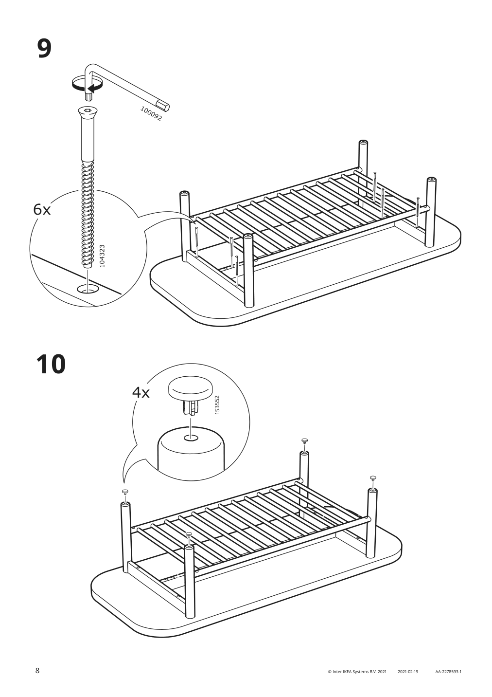 Assembly instructions for IKEA Listerby coffee table oak veneer | Page 8 - IKEA LISTERBY coffee table 305.139.04