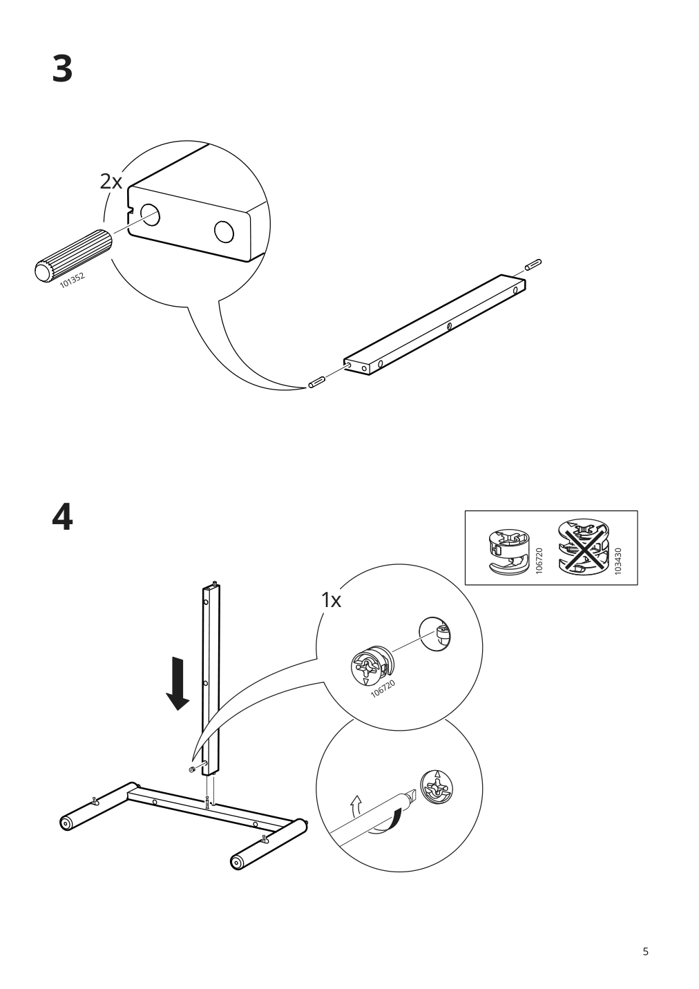 Assembly instructions for IKEA Listerby coffee table dark brown beech veneer | Page 5 - IKEA LISTERBY coffee table 405.622.44