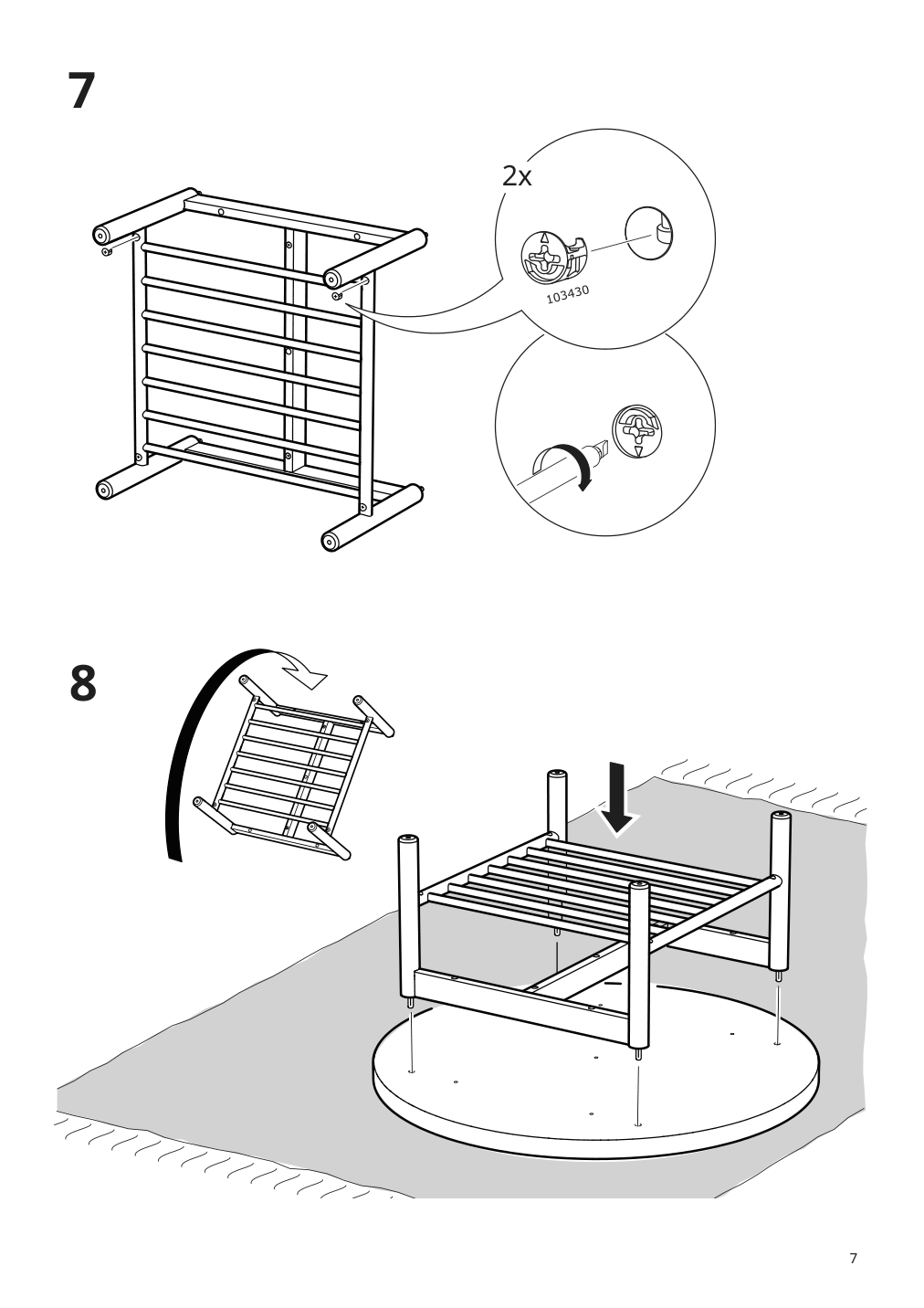 Assembly instructions for IKEA Listerby coffee table dark brown beech veneer | Page 7 - IKEA LISTERBY coffee table 405.622.44