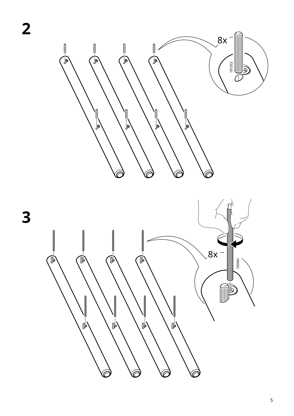 Assembly instructions for IKEA Listerby console table oak veneer | Page 5 - IKEA LISTERBY console table 505.153.27