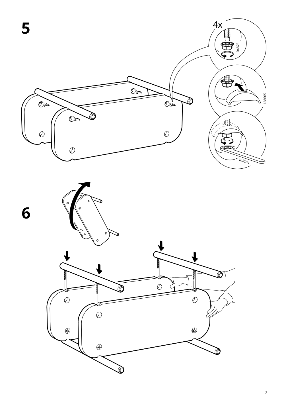 Assembly instructions for IKEA Listerby console table oak veneer | Page 7 - IKEA LISTERBY console table 505.153.27