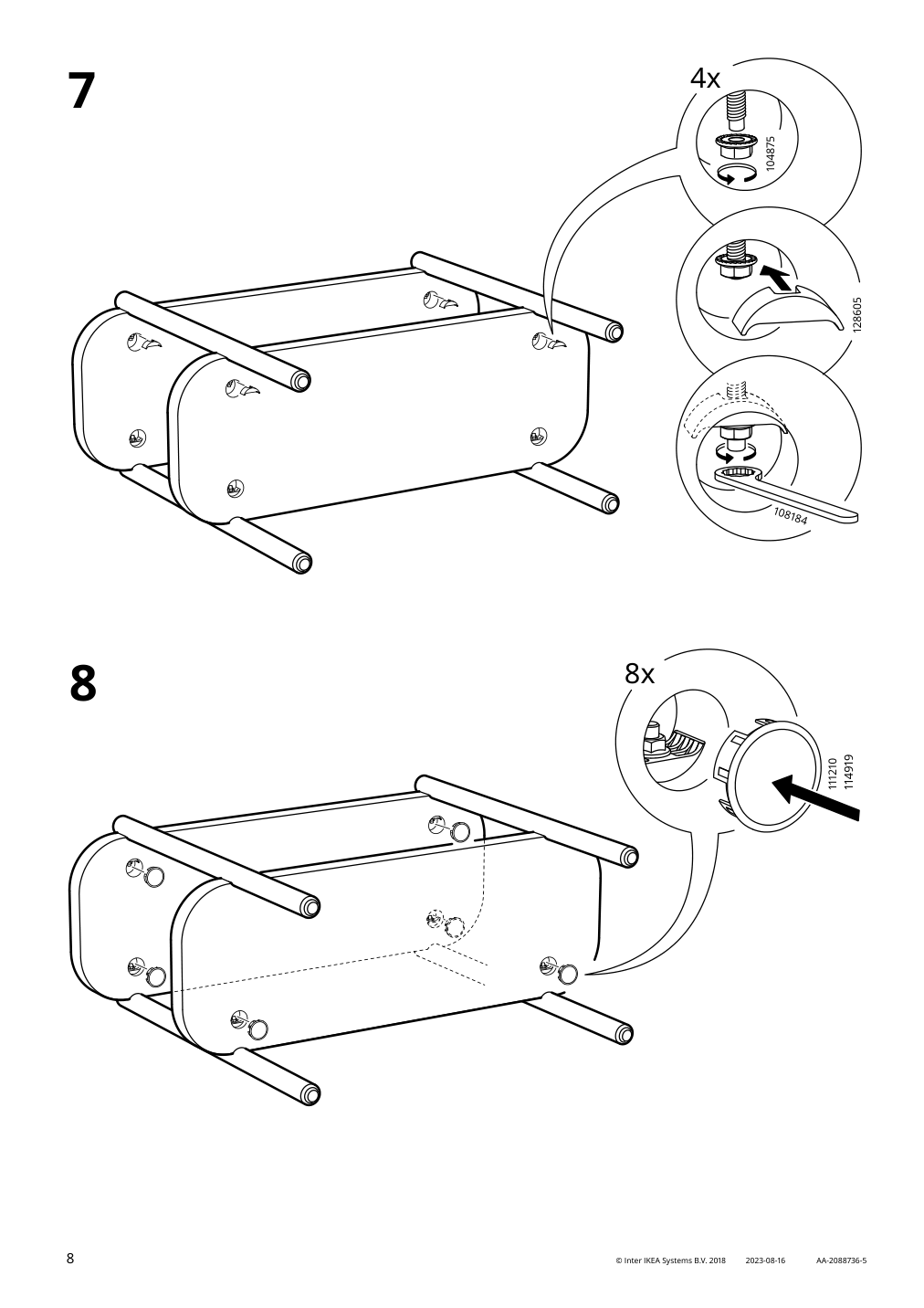 Assembly instructions for IKEA Listerby console table oak veneer | Page 8 - IKEA LISTERBY console table 505.153.27