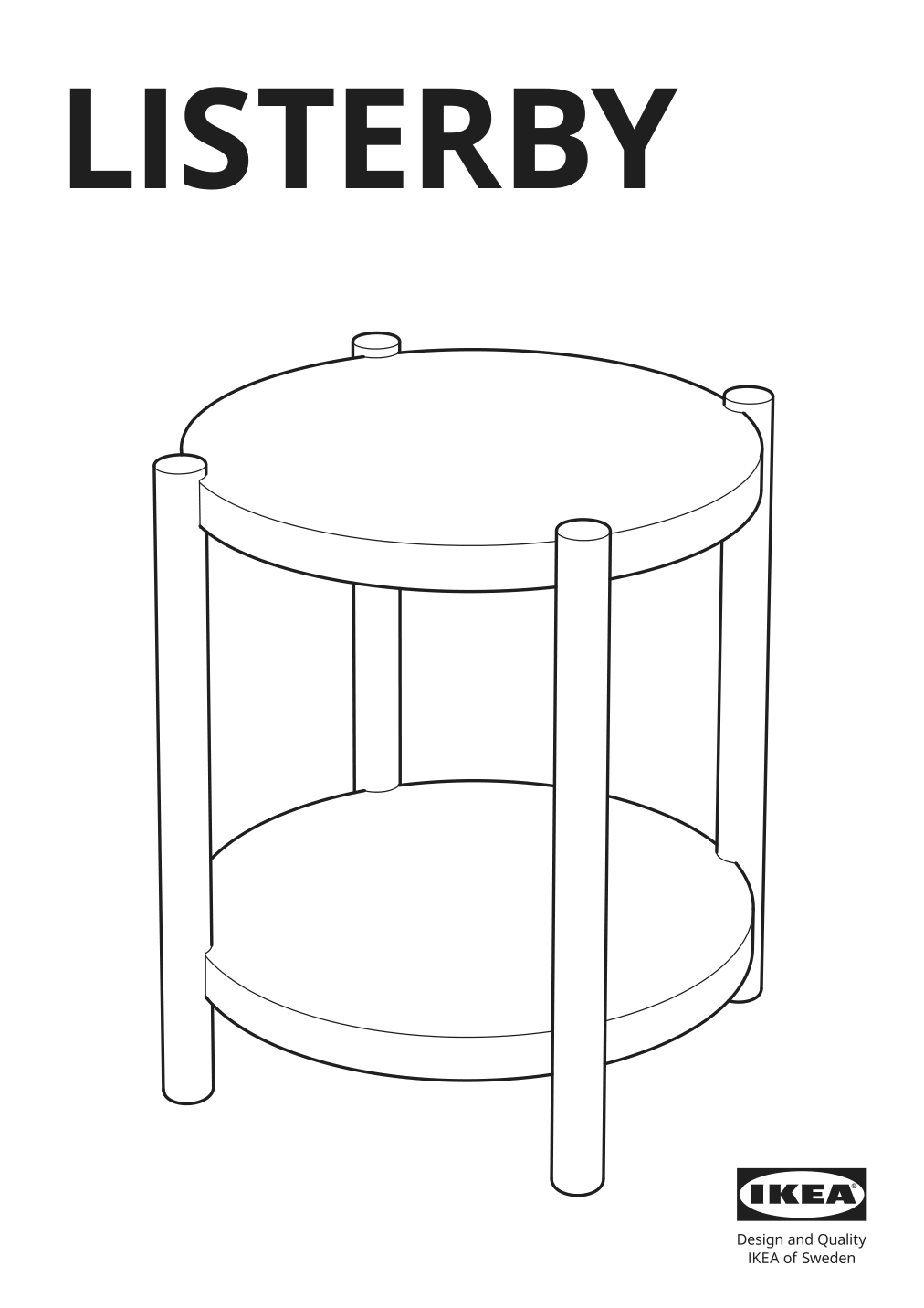 Assembly instructions for IKEA Listerby side table dark brown beech veneer | Page 1 - IKEA LISTERBY side table 105.622.50