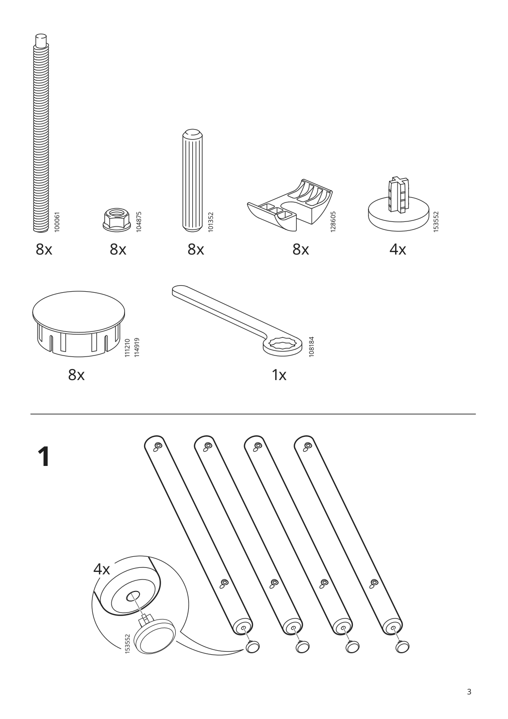 Assembly instructions for IKEA Listerby side table dark brown beech veneer | Page 3 - IKEA LISTERBY side table 105.622.50