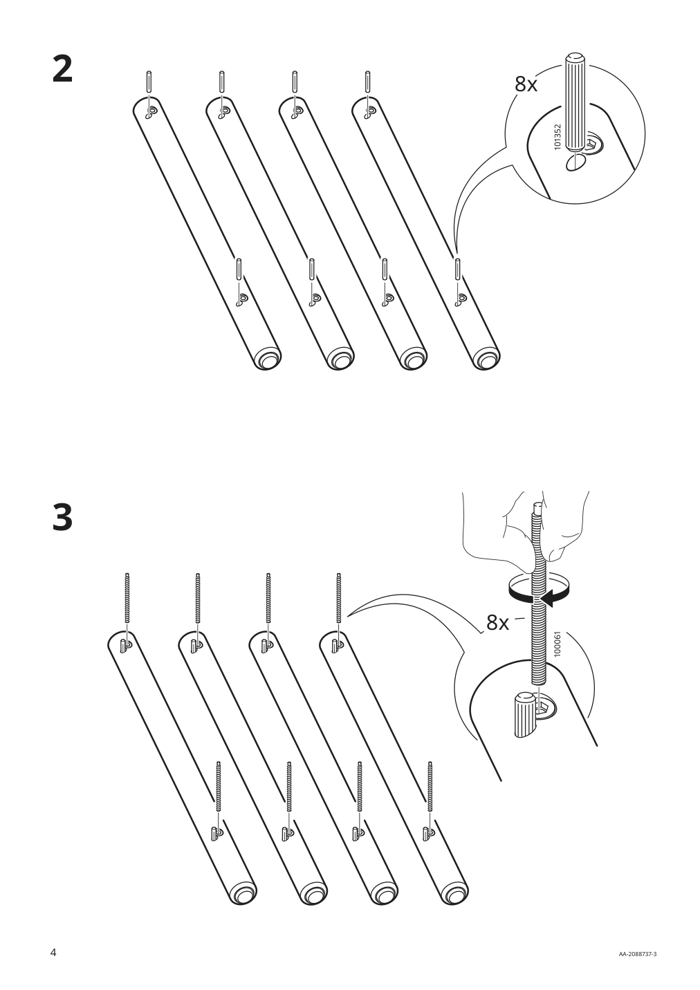 Assembly instructions for IKEA Listerby side table dark brown beech veneer | Page 4 - IKEA LISTERBY side table 105.622.50